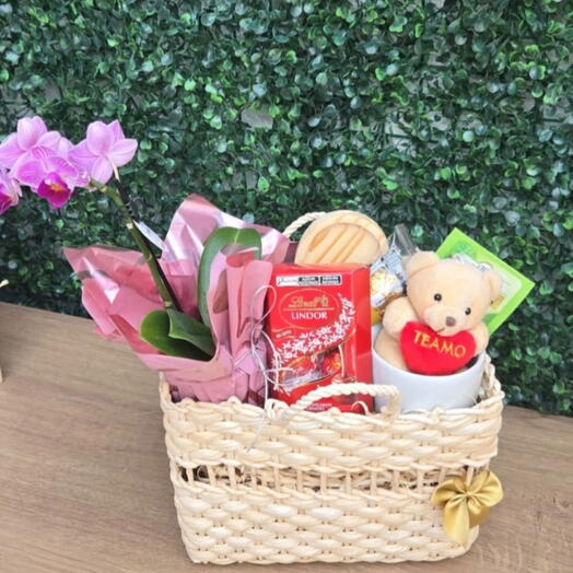 Bolsa de Palha com Orquidea. Dia dos namorados - Bolsa Mimo II