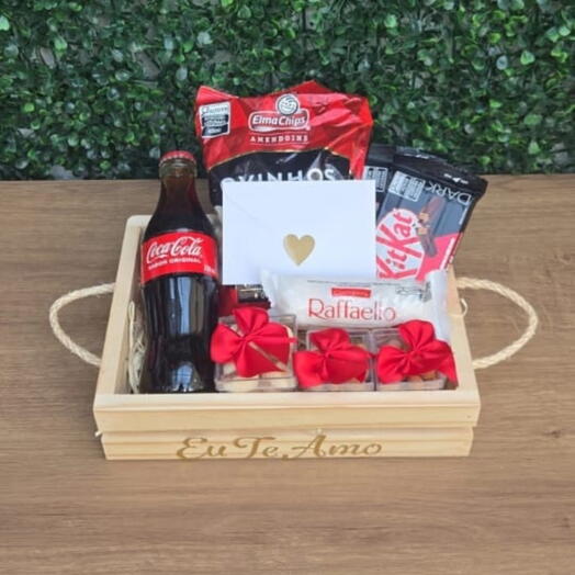 Cesta para o dia dos namorados, com kit kat