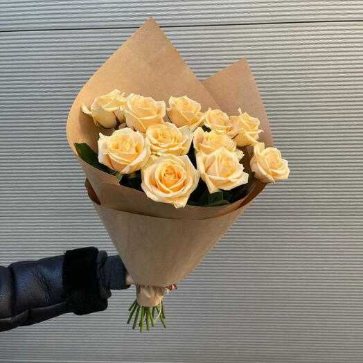 Buquê 12 Rosas Champagne