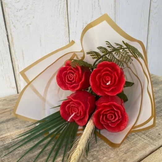 Buquê de Vela Aromatica com 4 Flores